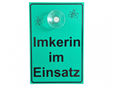 Saugnapfschild "Imkerin im Einsatz"